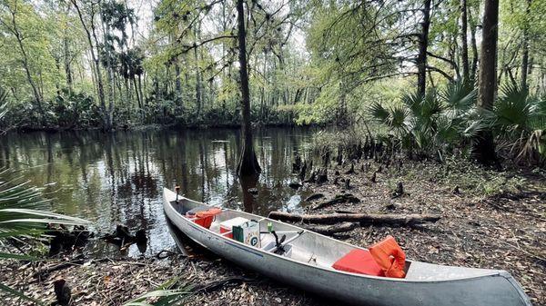 Taking a lunch break on the shores of the river.