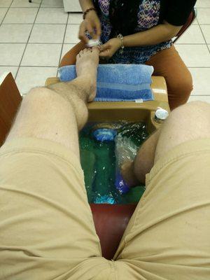 Getting a pedicure!