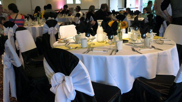 Black, white and yellow wedding