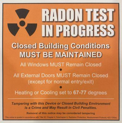 Radon testing