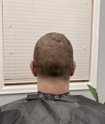 Our first haircut here at Modern Chivalry! Look at that clean neck!