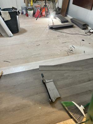 Installing vinyl flooring