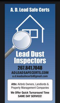 A.D. Lead Safe Certs