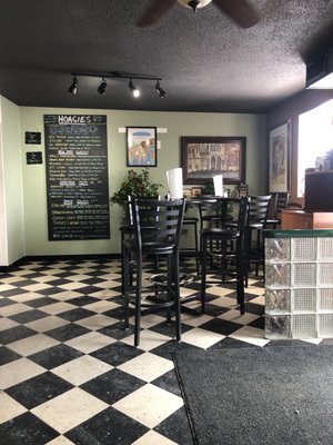 Dining area with menu