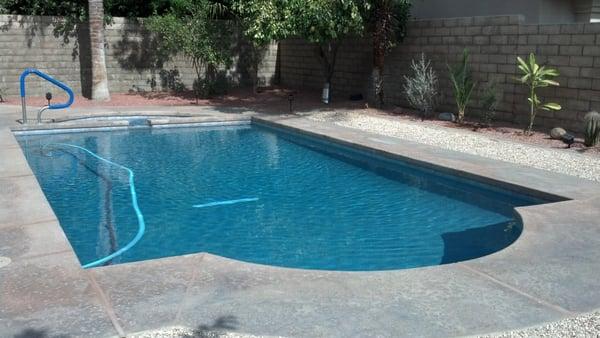 Our remodeled pool & drought tolerant landscape.