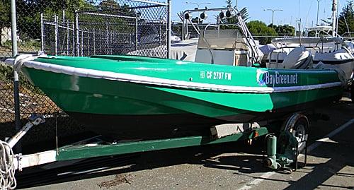 Here's our Berkeley boat--freshly painted and saved from being landfill.