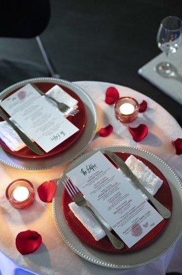 Customized menus and themes for our guests.