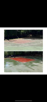 Before and After basketball court