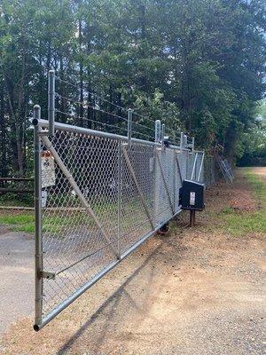 Our automatic sliding gate to the buildings.