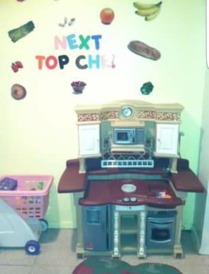 Kitchen area pretend play