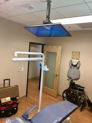 We installed a ceiling mounted TV in this dentist's office. The kids love it!