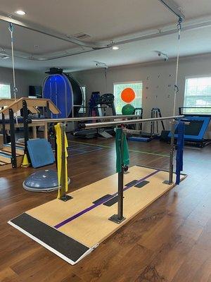 Adjustable Balance Platform Bars, Balance Trainer Ball, Foam Balance Pad,  steps plus ceiling harnesses etc.