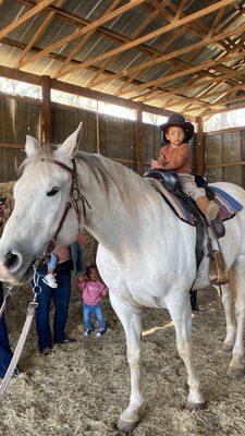 Baby riding by herself on Ghost