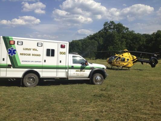 Ambulance 305 on scene with Aircare 4