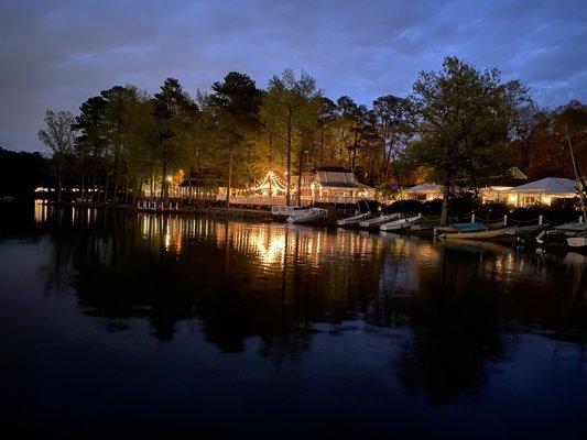 View of restaurant from the boat dock