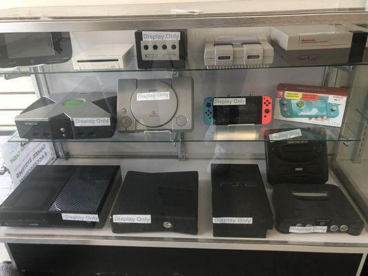 There display of consoles