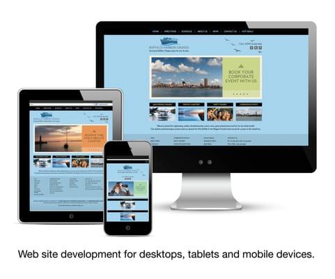 Web site design that accommodates desktops, tablets and mobile devices.