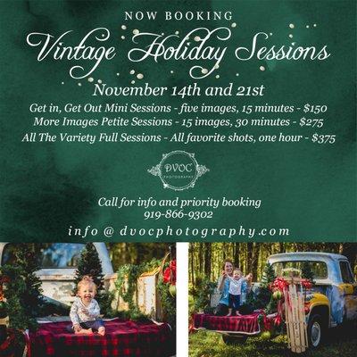 Holiday Sessions are now booking!