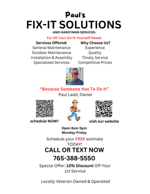 Paul's Fix-It Solutions and Handyman Service