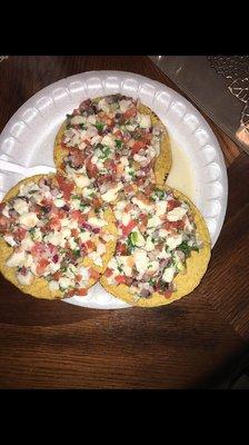 Tostadas de ceviche de pescado