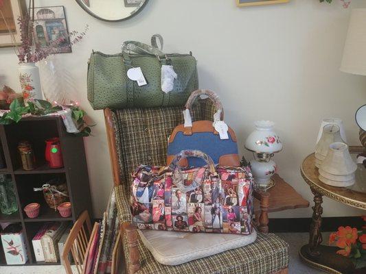 Some of the handbags and purses for sell at the store