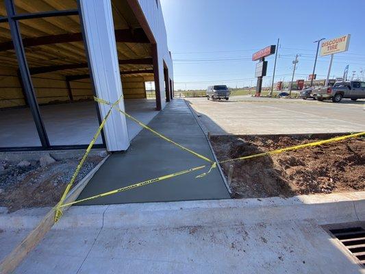 Concrete sidewalk