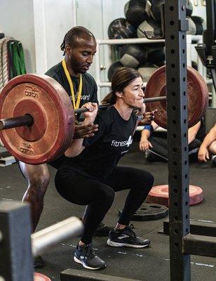 Patty crushing her squat at our in house olympics!