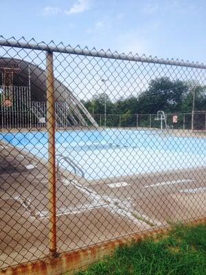 Empty pool. Wife lifeguarded here back in her Baywatch days in college. True story!