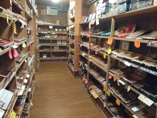 Their fully stocked walk-in humidor...