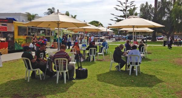 Plenty of table seating for breakfast or lunch options at the Downtown Oxnard Farmers Market