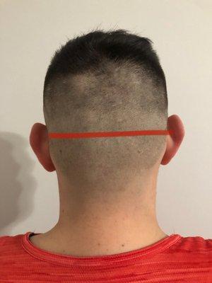 I took my finger and drew an imaginary line where I wanted my fade to not go above.