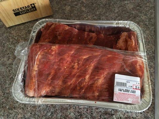 Bought this ribs at Louie's Marketplace for a surprise birthday party. 3 hours later - awesome rack of ribs made many for more.