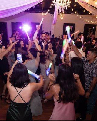 Crowd with LED Foam Sticks