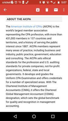 Information about the AICPA