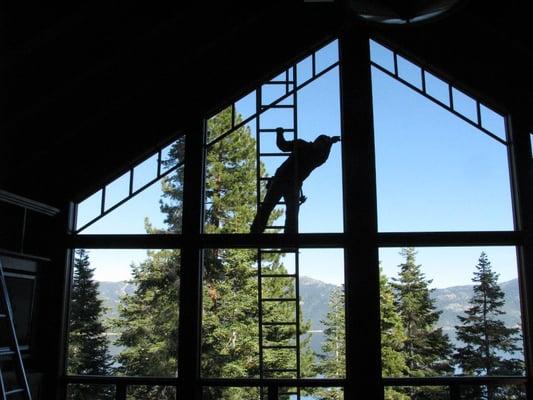 Our traditional technique ensures clean and bright windows even in the highest.