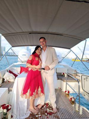 anniversary on the yacht.