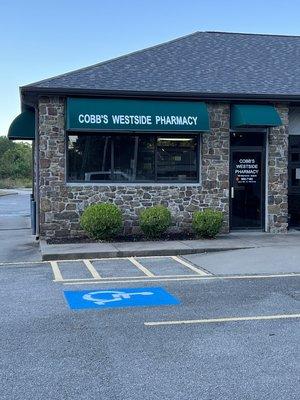 Pharmacy exterior with drive-thru