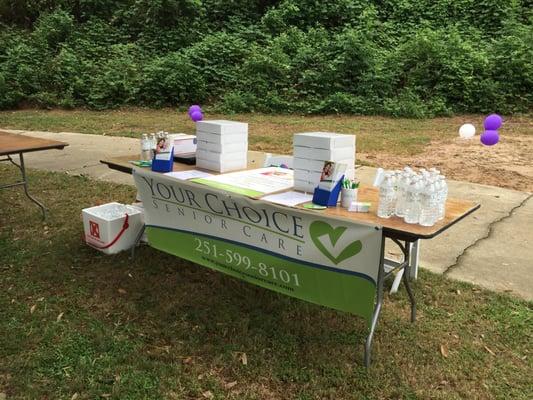 Your Choice Senior Care provided water, cookies, candy and games!