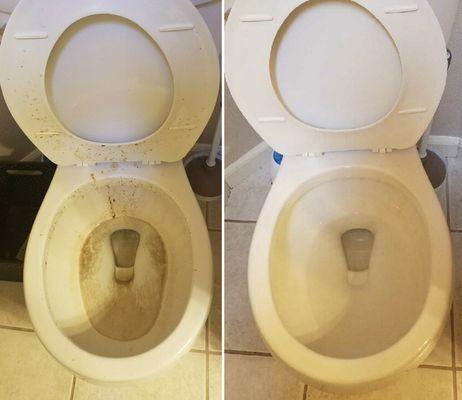 Before and After of toilet