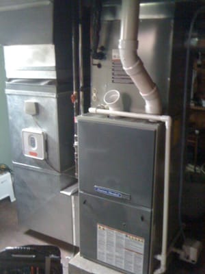 Furnace replaced with new wireless thermostat installed.