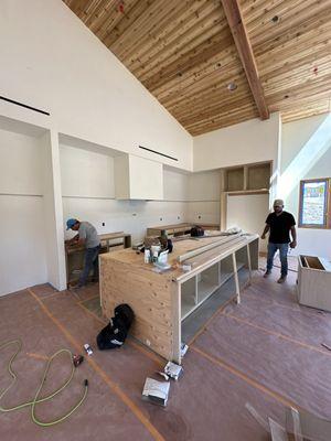 Kitchen before stone and cabinets