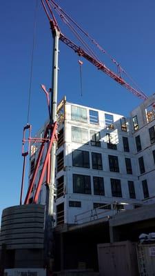 Construction of the new apartments "Dock Street Flats" next door to the Union Plaza Office Building, home of BLF, PA.