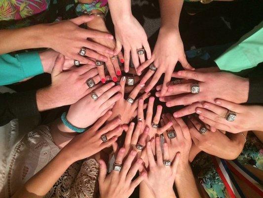 Theatre at The Colony's state championship rings after being named the 2015 UIL One-Act Play State Champs!