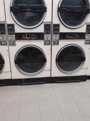 Out dated dryers that rarely work. Wasting quarters!