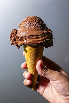 Vegan Dark Chocolate Gelato Cone