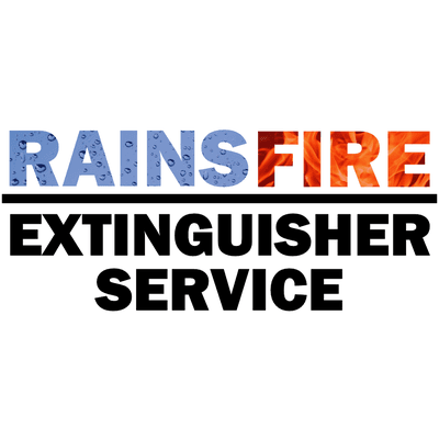 Logo for Rainsfire Extinguisher Service - a fire extinguisher service company operates out of Las Vegas and services the Clark County area.