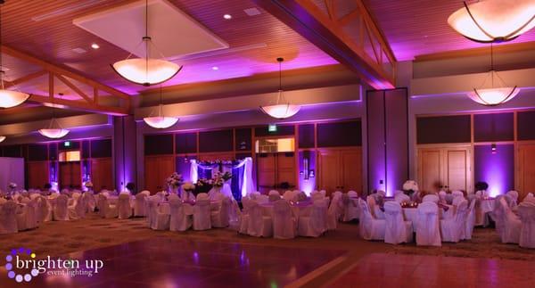 Brighten Up Event Lighting | Citrus Heights Community Center Wedding Uplighting