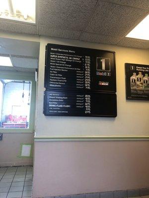 First time here. Menu of services.