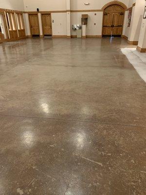 Stained concrete BEFORE refinished by Clean 2 U
 (see after photo)