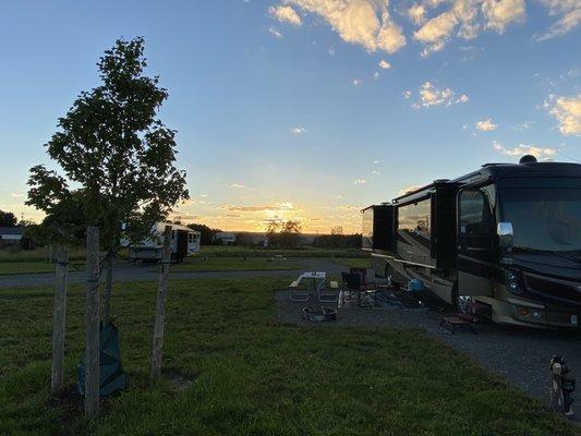 Sunset from our site (#27) looking toward Seneca Lake.